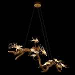 Люстра подвесная линейная с прозрачными стеклянными птичками на ветвях Serip Voa варинант исполнения - 5 | Loft Concept в Ульяновске