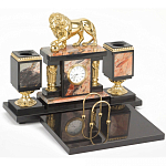 Настольный письменный набор из яшмы и долерита с декором виде льва Manager Organizer варинант исполнения - 2 | Loft Concept в Ульяновске