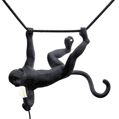 Подвесной светильник Seletti The Monkey Lamp Swing Black Подвесной светильник Seletti The Monkey Lamp Swing Black