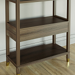 Стеллаж Elsa Dreams Walnut со стеклянными полками и ящиком варинант исполнения - 6 | Loft Concept в Ульяновске