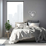 Бра белого цвета с изогнутыми световыми линиями и круглым основанием Luke Lampco Tracer Lamp варинант исполнения - 7 | Loft Concept в Ульяновске