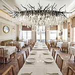 Люстра черная овальная с прозрачными стеклянными подвесками в форме капель FAIRYTREE Light варинант исполнения - 1 | Loft Concept в Ульяновске