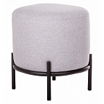 Круглый пуф на металлических ножках с обивкой из рогожки Casey Poof варинант исполнения - 2 | Loft Concept в Ульяновске