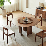 Стол обеденный круглый с двойной столешницей Walnut Wood Table варинант исполнения - 3 | Loft Concept в Ульяновске