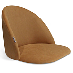 Барный стул со спинкой и металлической подставкой на 3-х деревянных ножках Горчичный Велюр Vendramin Chair варинант исполнения - 2 | Loft Concept в Ульяновске