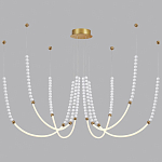 Люстра подвесная с 6-ю изогнутыми плафонами и белыми декоративными шариками PEARLS Suspension варинант исполнения - 3 | Loft Concept в Ульяновске