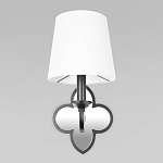 Бра с белым текстильным абажуром и декоративным основанием в виде четырехлистника с зеркальной вставкой Vitorino варинант исполнения - 12 | Loft Concept в Ульяновске