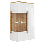 Витрина навесная двухдверная с белым глянцевым фасадом Grace of Furniture варинант исполнения - 1 | Loft Concept в Ульяновске