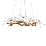 Люстра подвесная с прозрачными стеклянными птичками на ветвях Диаметр 100 см Serip Voa варинант исполнения - 6 | Loft Concept в Ульяновске