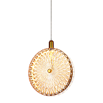 Подвесной светильник с плафоном из рельефного стекла Peony Glass Bronze  варинант исполнения - 4 | Loft Concept в Ульяновске