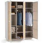 Шкаф с тремя дверцами из плетеного ротанга Tomio Wicker Furniture варинант исполнения - 4 | Loft Concept в Ульяновске