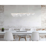 Люстра линейная с 3-мя белыми волнистыми плафонами Wave Line варинант исполнения - 11 | Loft Concept в Ульяновске