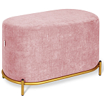 Банкетка овальная пыльно-розовый велюр на 4-х металлических ножках золотого цвета SANJAY варинант исполнения - 1 | Loft Concept в Ульяновске