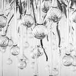 Люстра подвесная с прозрачными стеклянными подвесками в форме капель Диаметр 60 см Droplet Chandelier варинант исполнения - 16 | Loft Concept в Ульяновске