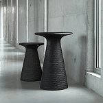 Круглый приставной столик из массива манго Piero Black Side Table варинант исполнения - 6 | Loft Concept в Ульяновске