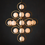 Люстра с закругленным каркасом золотого цвета и белыми плафонами Round Curl варинант исполнения - 3 | Loft Concept в Ульяновске