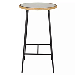 Барный столик с круглой плетеной столешницей Wicker Table Top варинант исполнения - 1 | Loft Concept в Ульяновске