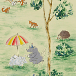 Обои ручная роспись Promenade Original colourway on cream painted silk варинант исполнения - 2 | Loft Concept в Ульяновске