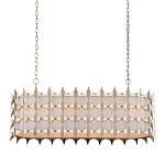 Люстра овальной формы с фактурным серебряным каркасом и тканевым абажуром Silver Honeycomb варинант исполнения - 3 | Loft Concept в Ульяновске