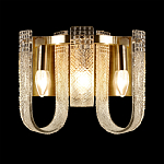 Бра с металлическим основанием золотого цвета и хрустальными подвесками Textured Glass варинант исполнения - 1 | Loft Concept в Ульяновске