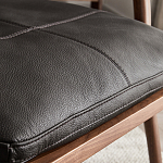 Кресло c каркасом из массива дерева и мягкой кожаной обивкой Walnut Armchair варинант исполнения - 7 | Loft Concept в Ульяновске