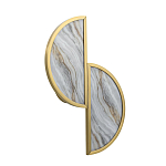 Бра с двумя полукруглыми плафонами из искусственного алебастра в бронзовой оправе Marbella варинант исполнения - 6 | Loft Concept в Ульяновске