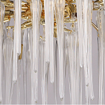 Люстра золотого цвета с декоративными ветками и длинными прозрачными стеклянными подвесами в форме сосулек Droplet Chandelier варинант исполнения - 4 | Loft Concept в Ульяновске