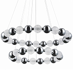 Светодиодная двухъярусная кольцевая люстра Crystal Globule Chandelier Chrome варинант исполнения - 1 | Loft Concept в Ульяновске