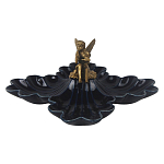 Менажница темно-синяя фарфоровая с бронзовой фигуркой ангела Eden Garden варинант исполнения - 1 | Loft Concept в Ульяновске