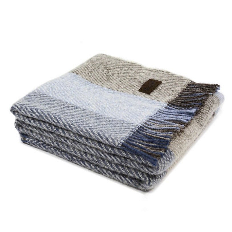 Плед VADSO SPINA 1002 Marzotto Серый Голубой в Ульяновске | Loft Concept 