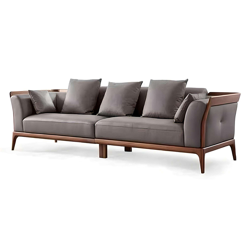 Диван c каркасом из массива дерева Walnut Wood Sofa Орех Диван c каркасом из массива дерева Walnut Wood Sofa Орех в Ульяновске | Loft Concept