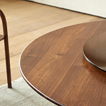 Стол обеденный круглый с двойной столешницей Walnut Wood Table варинант исполнения - 6 | Loft Concept в Ульяновске