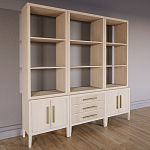 Модульный стеллаж Primo из трех составных элементов Светлый дуб варинант исполнения - 3 | Loft Concept в Ульяновске