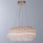 Люстра подвесная многослойная с прозрачными хрустальными трубками и золотистым каркасом Hexagon Tube Light варинант исполнения - 2 | Loft Concept в Ульяновске