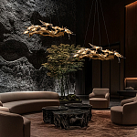 Люстра подвесная с прозрачными стеклянными птичками на ветвях Диаметр 80 см Serip Voa варинант исполнения - 11 | Loft Concept в Ульяновске