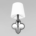 Бра с белым текстильным абажуром и декоративным основанием в виде четырехлистника с зеркальной вставкой Vitorino варинант исполнения - 10 | Loft Concept в Ульяновске