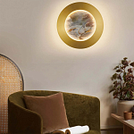 Бра в форме диска цвета латунь Brass Borders варинант исполнения - 4 | Loft Concept в Ульяновске