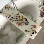 Поднос для ванны из эпоксидной смолы с цветами белая Epoxy Resin Flowers Bath Tray White варинант исполнения - 3 | Loft Concept в Ульяновске