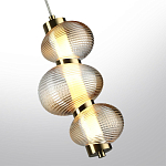 Подвесной светильник с 3-мя рифлеными стеклянными шарами Marcelh Light варинант исполнения - 5 | Loft Concept в Ульяновске