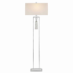 Торшер с прямоугольным тканевым абажуром на белом мраморном основании Silver Threads варинант исполнения - 1 | Loft Concept в Ульяновске