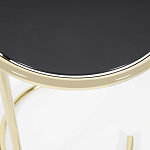 Приставной столик на золотистом основании с черной столешницей Noir варинант исполнения - 2 | Loft Concept в Ульяновске