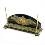 Настольный письменный набор из змеевика с гербом РФ Successful Leader варинант исполнения - 2 | Loft Concept в Ульяновске