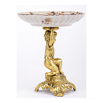 Чаша с цветочным орнаментом на ножке в виде бронзового ангела Eden Garden варинант исполнения - 2 | Loft Concept в Ульяновске