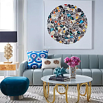 Дизайнерский журнальный столик чёрный с круглой столешницей Arycy варинант исполнения - 1 | Loft Concept в Ульяновске