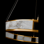 Люстра в виде кольца из натурального камня Golden Alavastor варинант исполнения - 3 | Loft Concept в Ульяновске