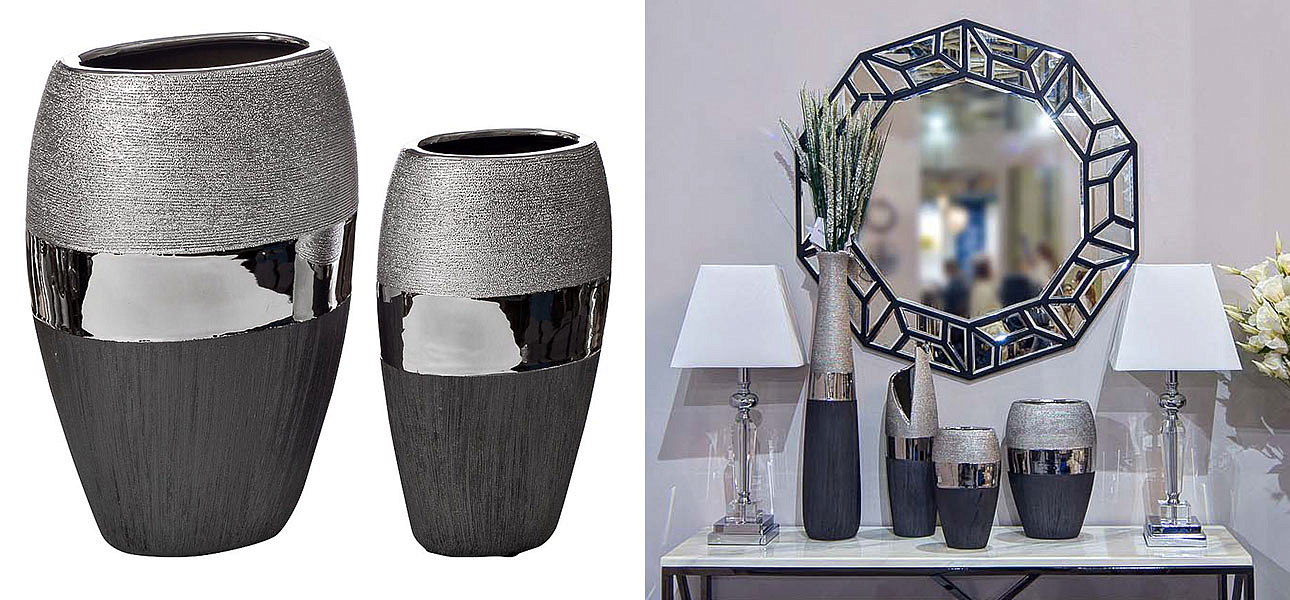 Ваза Maelis black and silver Ваза Maelis black and silver - Loft-Concept в Ульяновске