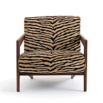 Кресло с обивкой из шенилла с тигровым принтом Tiger Chair варинант исполнения - 1 | Loft Concept в Ульяновске