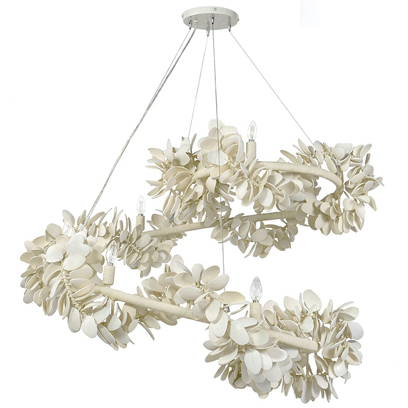 Люстра White Bionic Petals Flo Spiral Chandelier Белый Молочный в Ульяновске | Loft Concept 