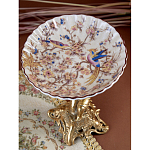 Чаша с цветочным орнаментом на ножке в виде бронзового ангела Eden Garden варинант исполнения - 7 | Loft Concept в Ульяновске