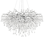 Люстра подвесная с прозрачными стеклянными подвесками в форме капель Диаметр 100 см Droplet Chandelier варинант исполнения - 18 | Loft Concept в Ульяновске